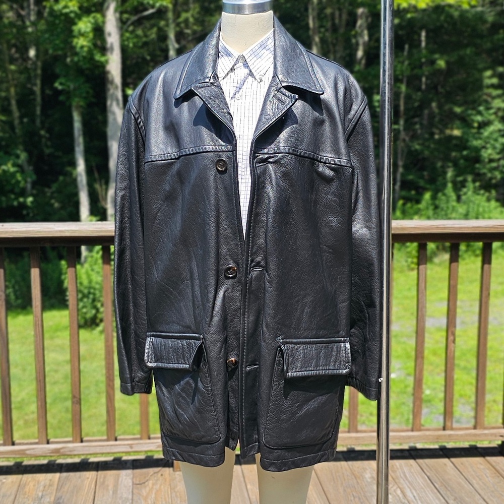 Coach 100% Genuine Leather Jacket – Men’s Size L – Premium Quality Vintage